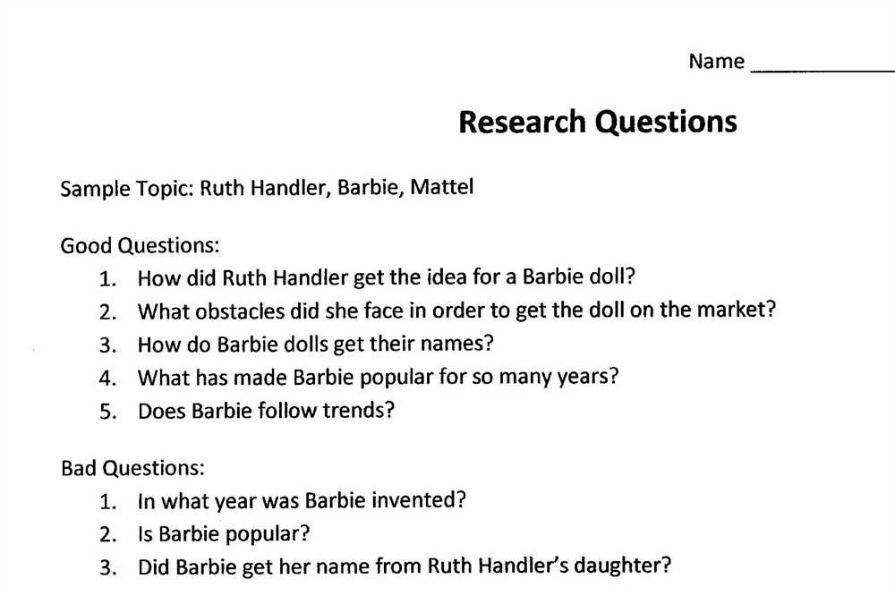 writing a history paper formulating a research question